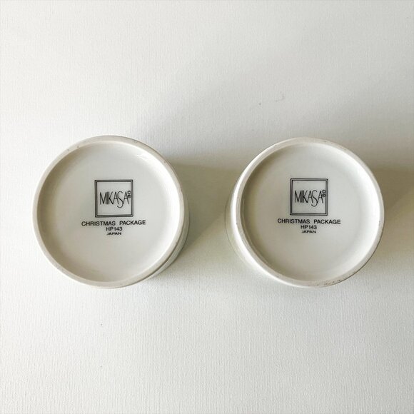 Mikasa Christmas Votive Candle Holder Set Teddy Bear Santa on Reindeer & Snowman - Picture 7 of 8